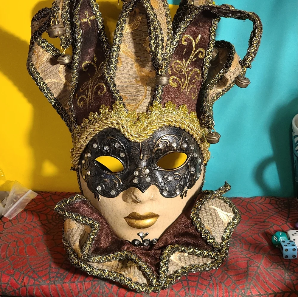 Paper Masquerade Other | 135526 Masquerade Mask Brown Paper Mache Hand Painted Venetian ...